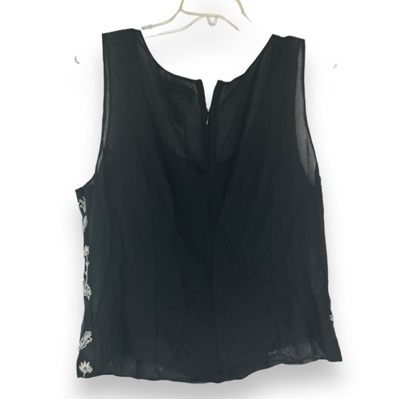 Papell Vintage 100% Silk Top Womens‎ Size XL 80s 90s Embroidered Beaded Glam - Picture 2 of 8